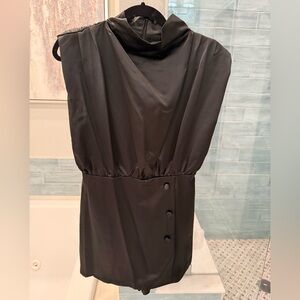 Karlie Elegant Black Buttoned Skort Jumpsuit